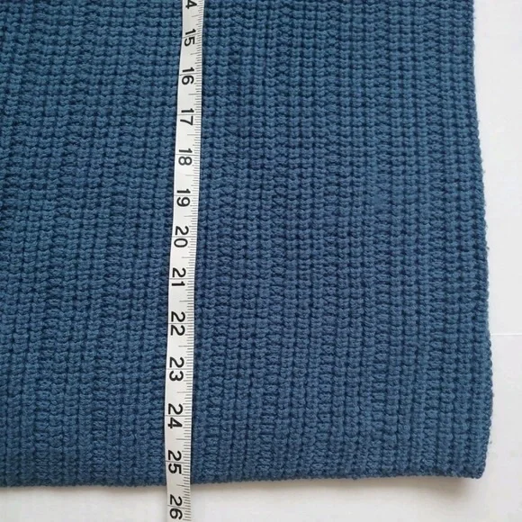 BANANA REPUBLIC Heritage Men's Quarter Button Pullover Mock Neck Sweater Blue